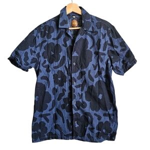 Common People 100% Cotton Blue Floral Patterned Men's Shirt Size Small